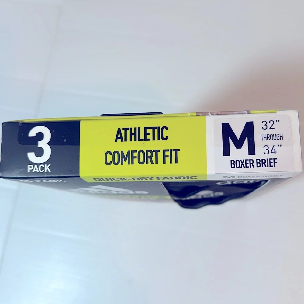 adidas 3-PK Microfiber Comfort Fit Boxer Briefs MED NWT